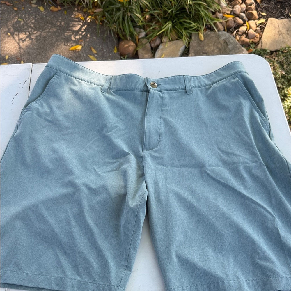 adidas Men's Sky Blue Flat Front Shorts